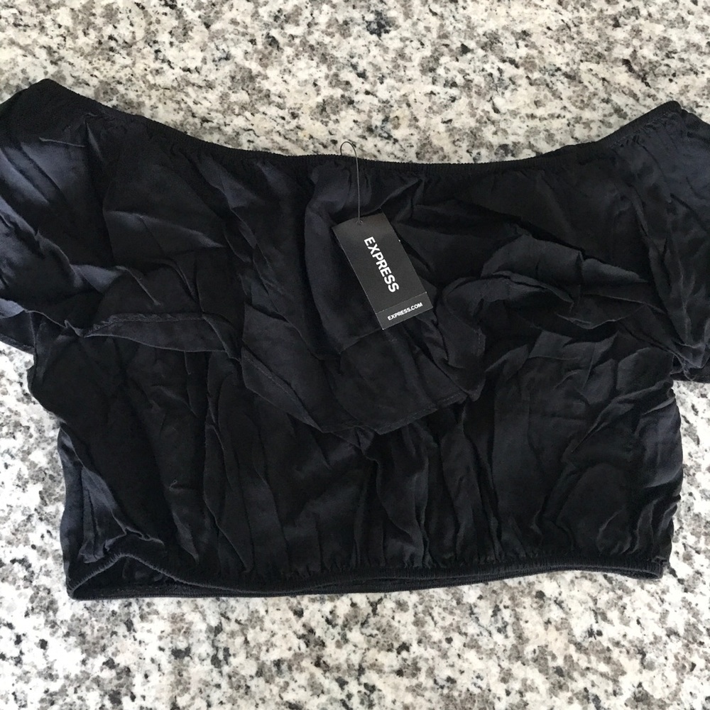 NWT black off shoulder crop